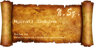 Nyirati Szabina névjegykártya